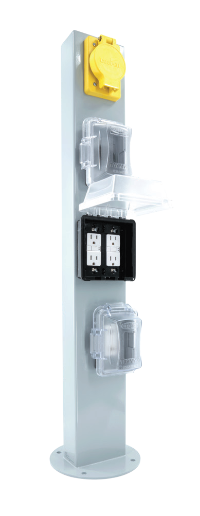 Pedoc Custom Power Pedestal- Standard with Base shown with cover open