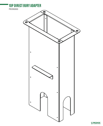 Pedoc 10P Power Pedestal Direct Bury Adapter PED5000