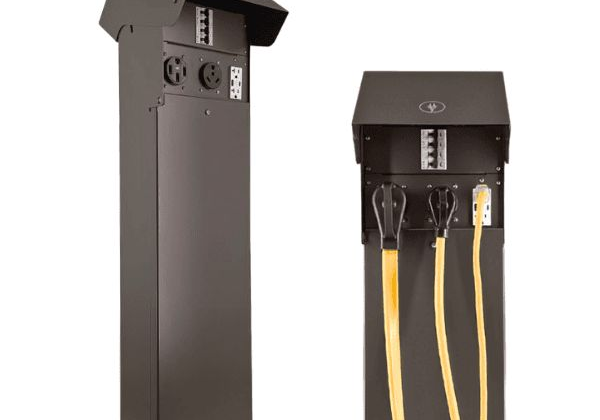 Pedoc 10P 125A power pedestal front views
